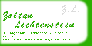 zoltan lichtenstein business card